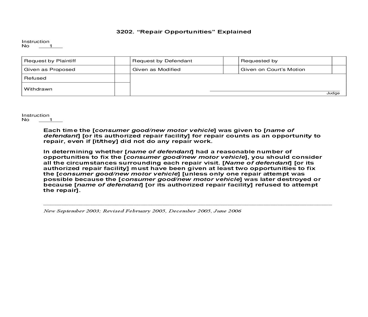 3202. Repair Opportunities Explained | Pdf Doc Docx | Jury Instructions