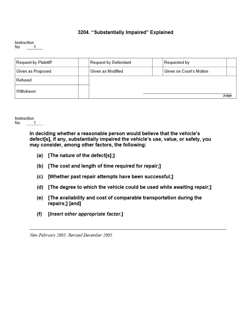 3204. Substantially Impaired Explained | Pdf Doc Docx | Jury Instructions