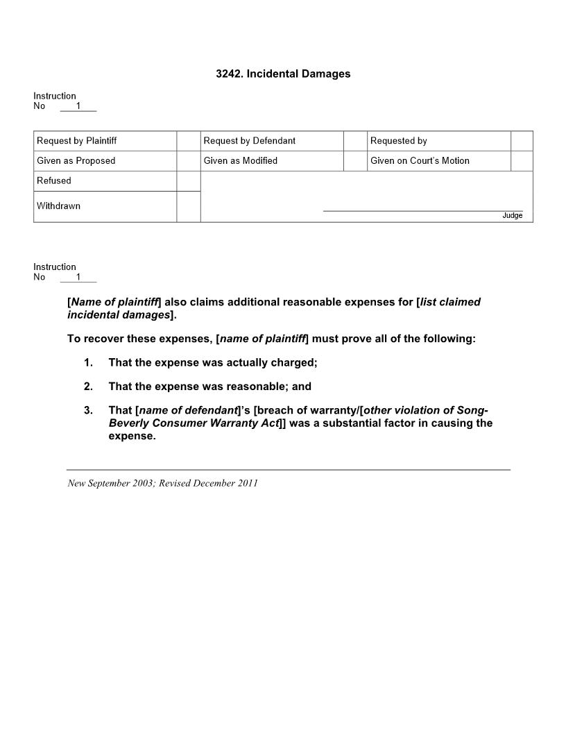 3242. Incidental Damages | Pdf Doc Docx | Jury Instructions