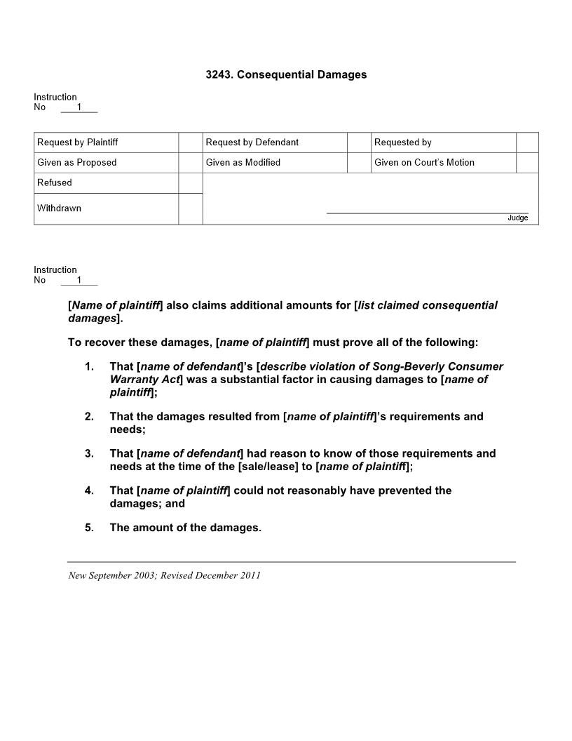 3243. Consequential Damages | Pdf Doc Docx | Jury Instructions