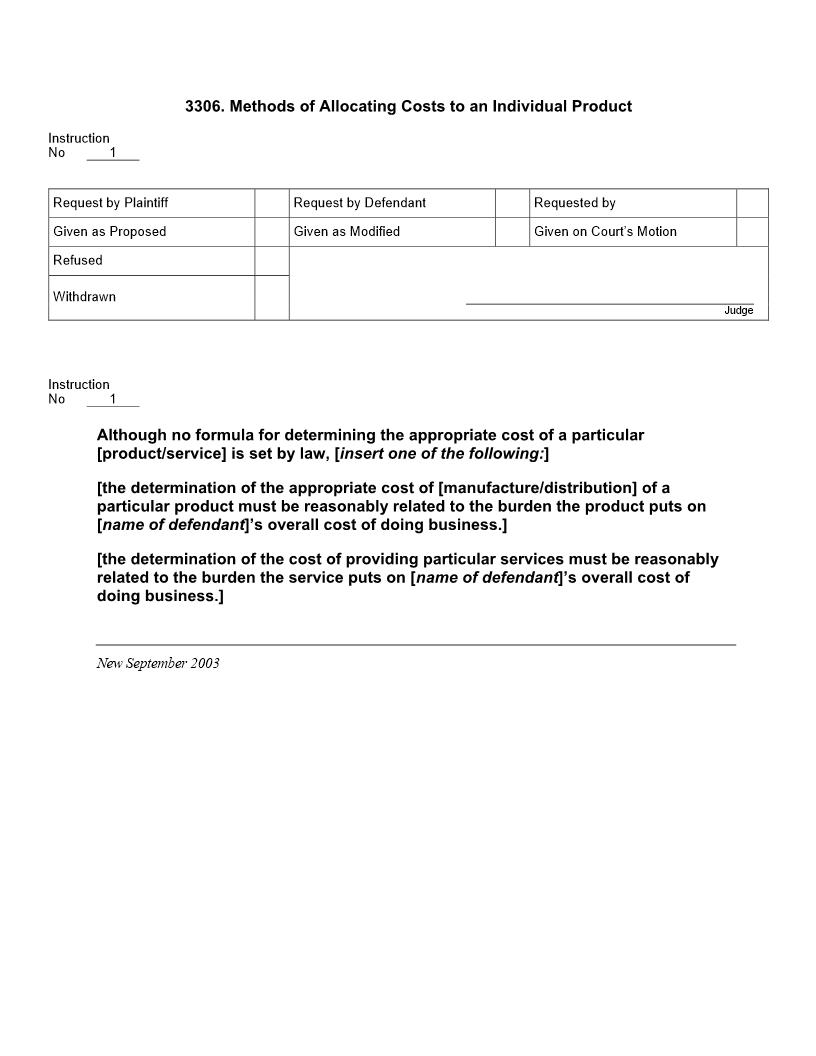 3306. Methods of Allocating Costs to an Individual Product | Pdf Doc Docx | Jury Instructions
