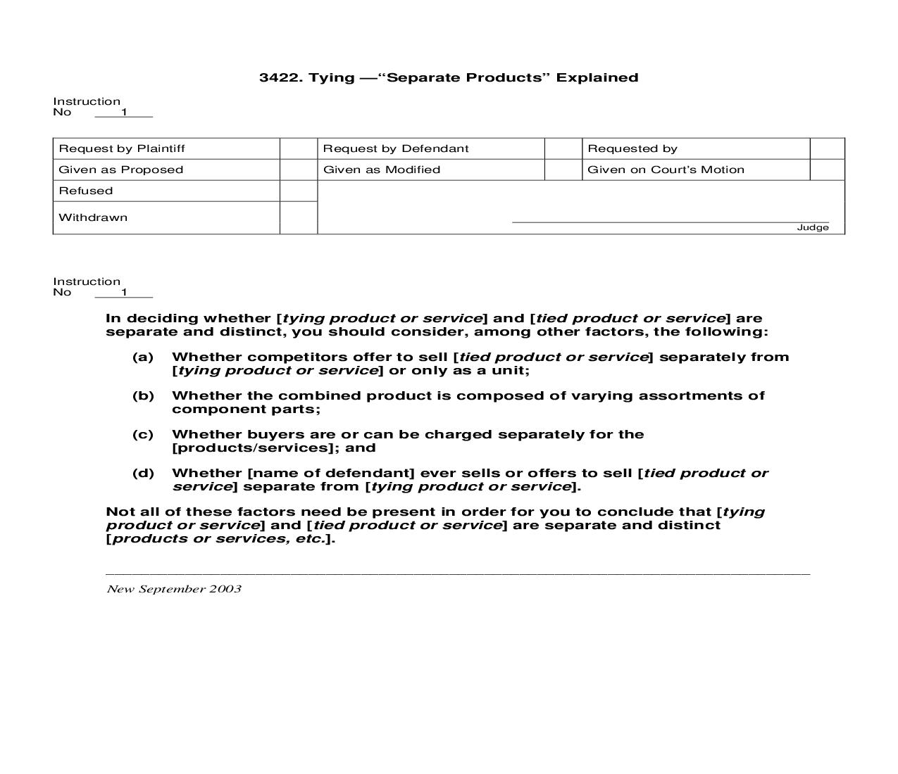 3422. Tying Separate Products Explained | Pdf Doc Docx | Jury Instructions