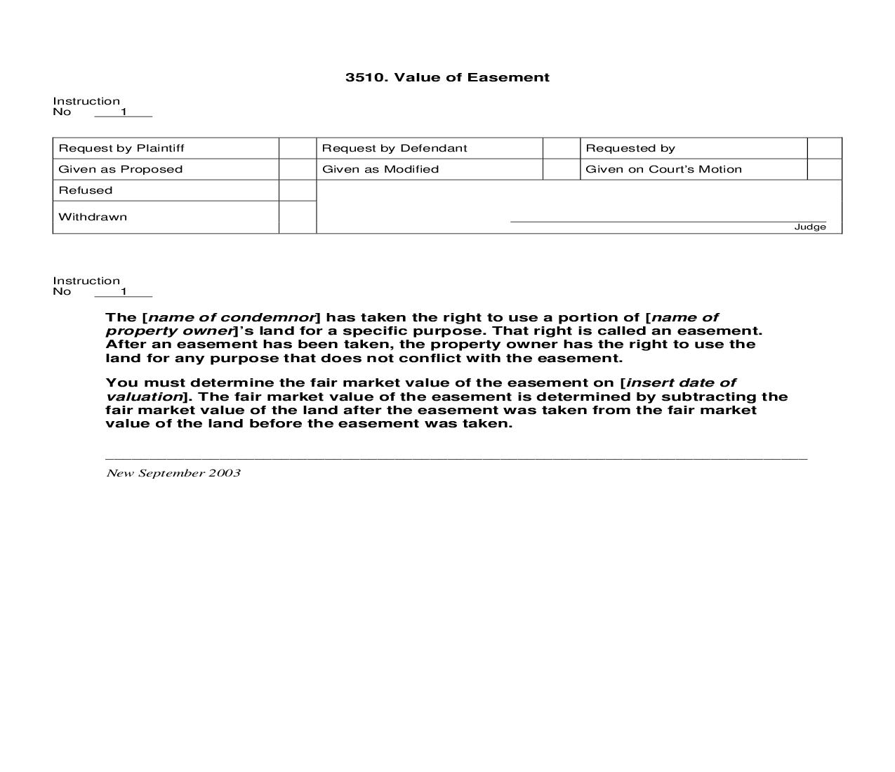 3510. Value of Easement | Pdf Doc Docx | Jury Instructions