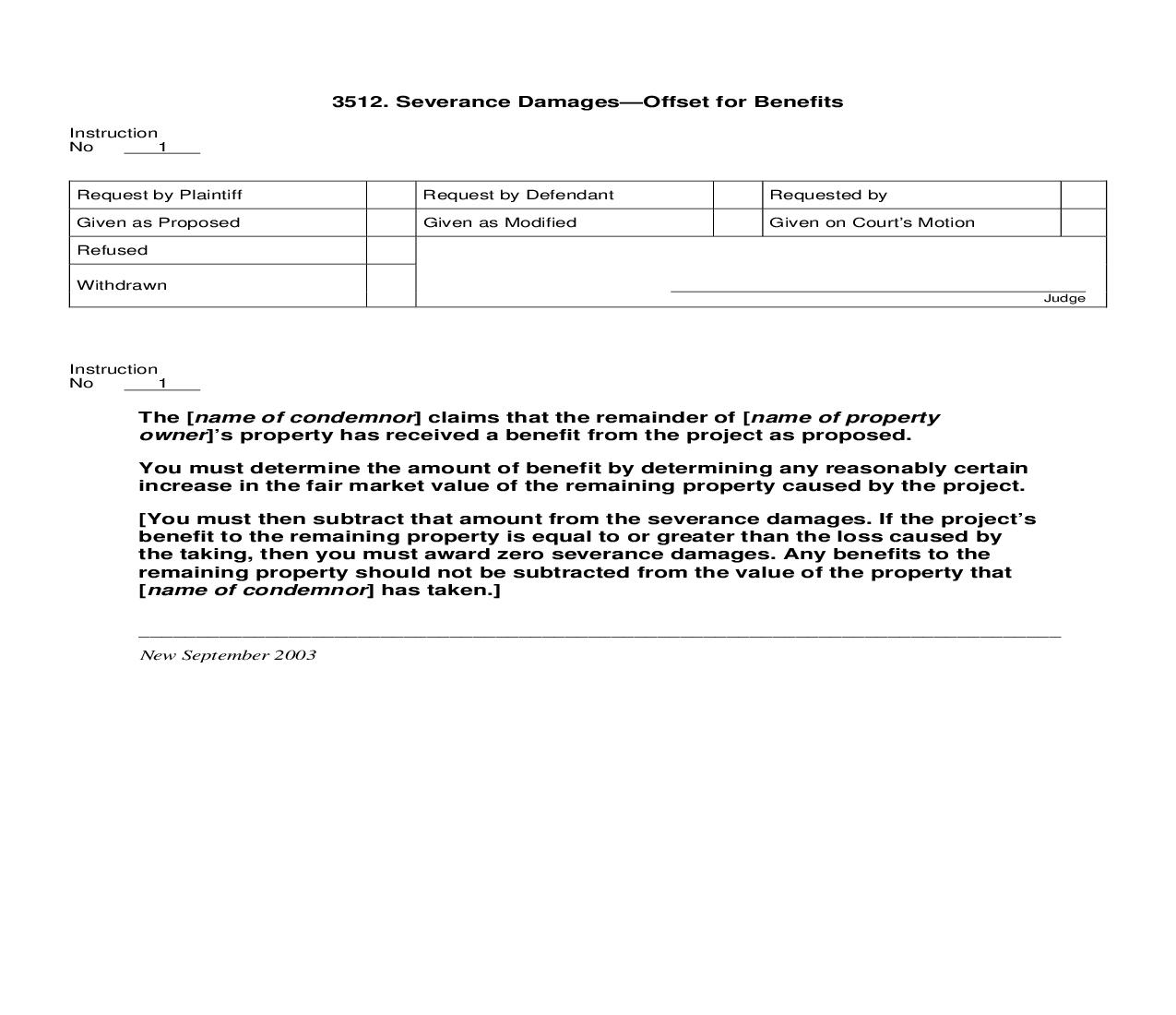 3512. Severance Damages Offset for Benefits | Pdf Doc Docx | Jury Instructions