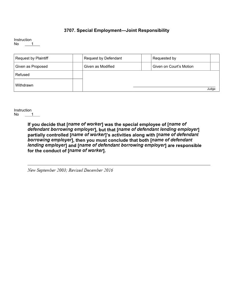 3707. Special Employment Joint Responsibility | Pdf Doc Docx | Jury Instructions