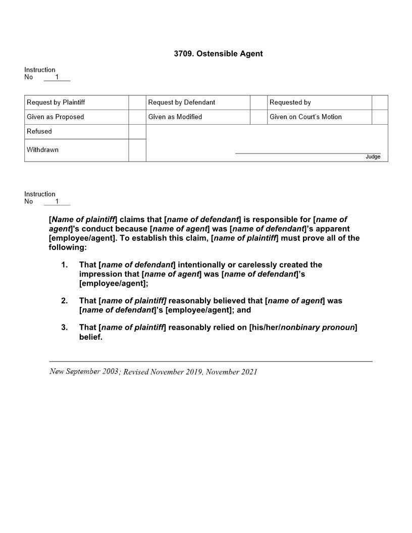 3709. Ostensible Agent | Pdf Doc Docx | Jury Instructions
