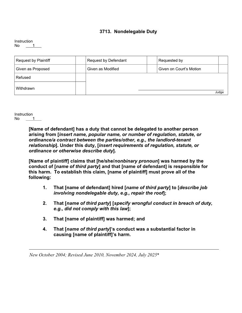 3713. Nondelegable Duty | Pdf Doc Docx | Jury Instructions
