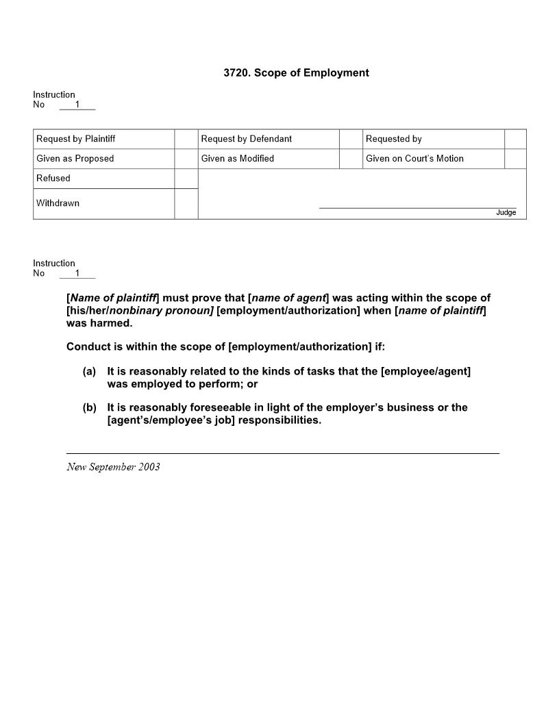 3720. Scope Of Employment | Pdf Doc Docx | Jury Instructions