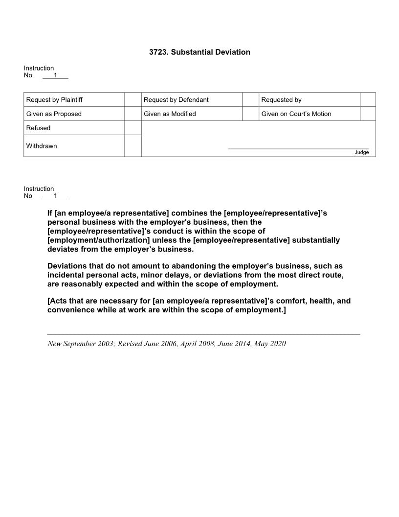 3723. Substantial Deviation | Pdf Doc Docx | Jury Instructions