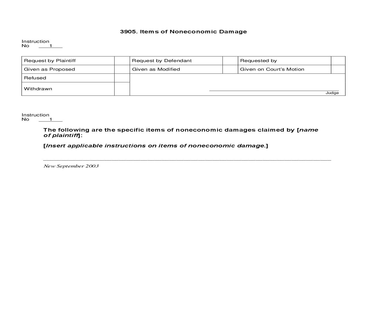 3905. Items Of Noneconomic Damage | Pdf Doc Docx | Jury Instructions