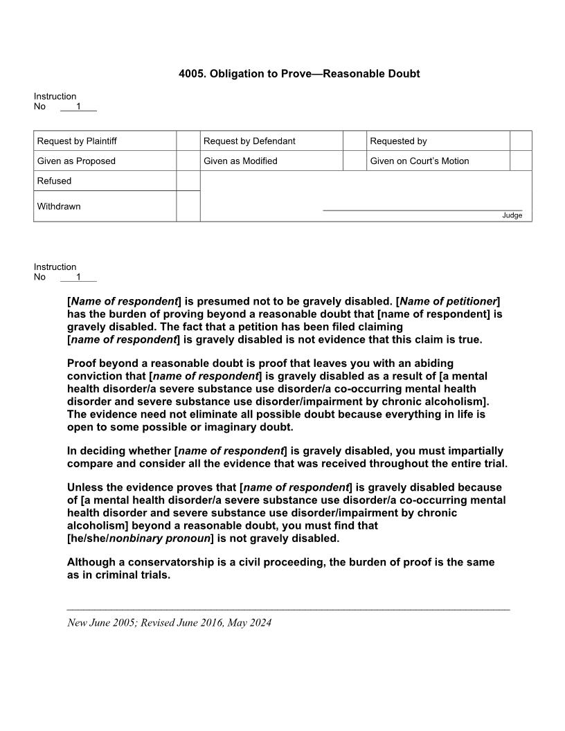 4005. Obligation to Prove Reasonable Doubt | Pdf Doc Docx | Jury Instructions