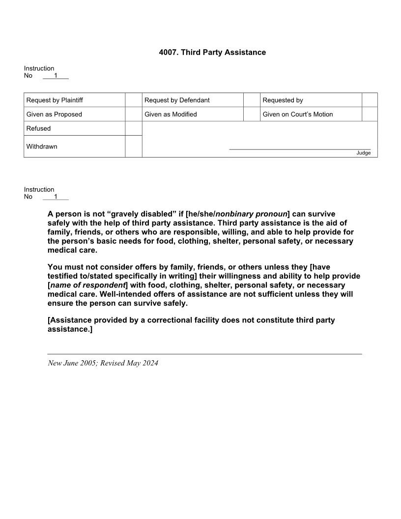 4007. Third Party Assistance | Pdf Doc Docx | Jury Instructions