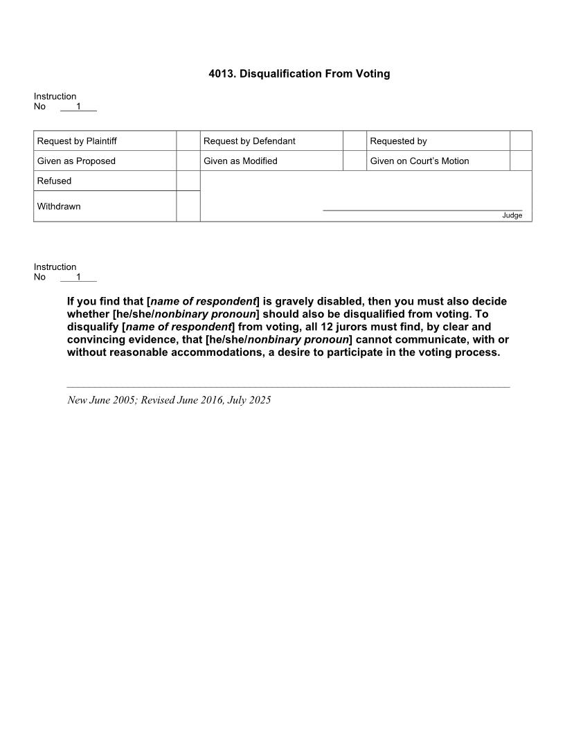 4013. Disqualification From Voting | Pdf Doc Docx | Jury Instructions
