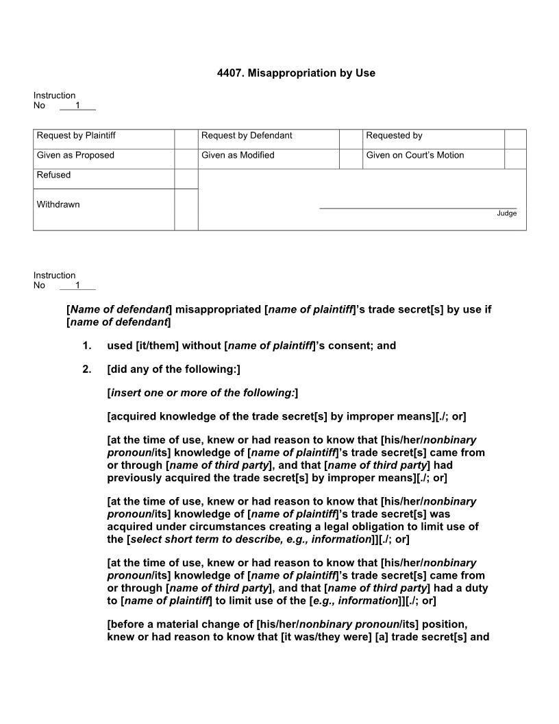 4407. Misappropriation by Use | Pdf Doc Docx | Jury Instructions