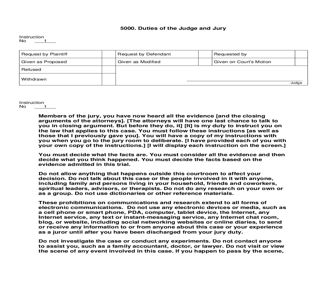 5000. Duties Of The Judge and Jury | Pdf Doc Docx | Jury Instructions