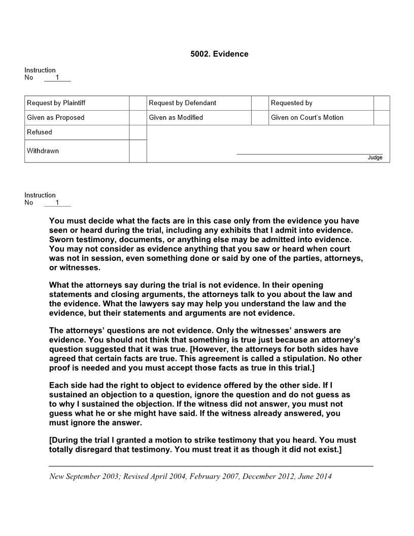 5002. Evidence | Pdf Doc Docx | Jury Instructions