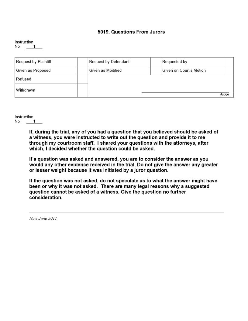 5019. Question From Jurors (Concluding Instructions) | Pdf Docx | Jury Instructions
