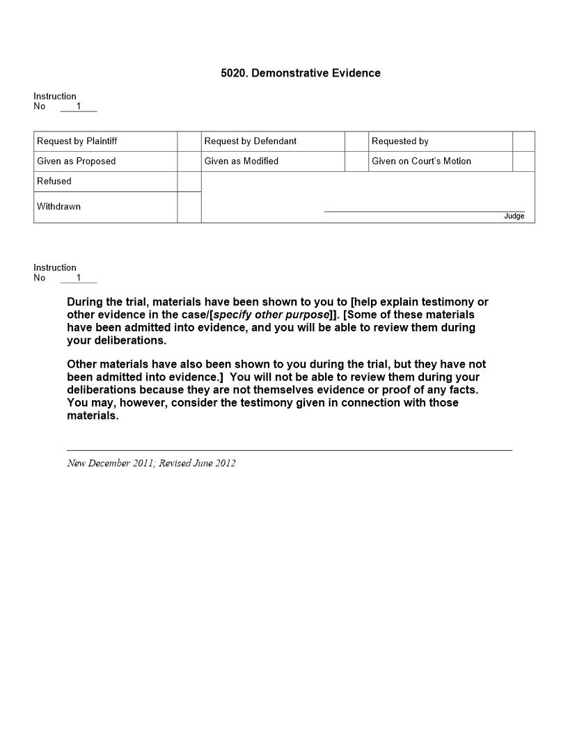 5020. Demonstrative Evidence (Concluding Instructions) | Pdf Docx | Jury Instructions