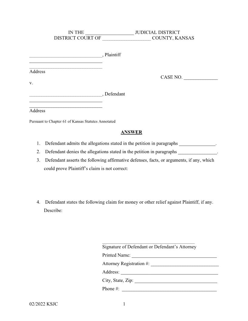 Answer | Pdf Fpdf Doc Docx | Kansas