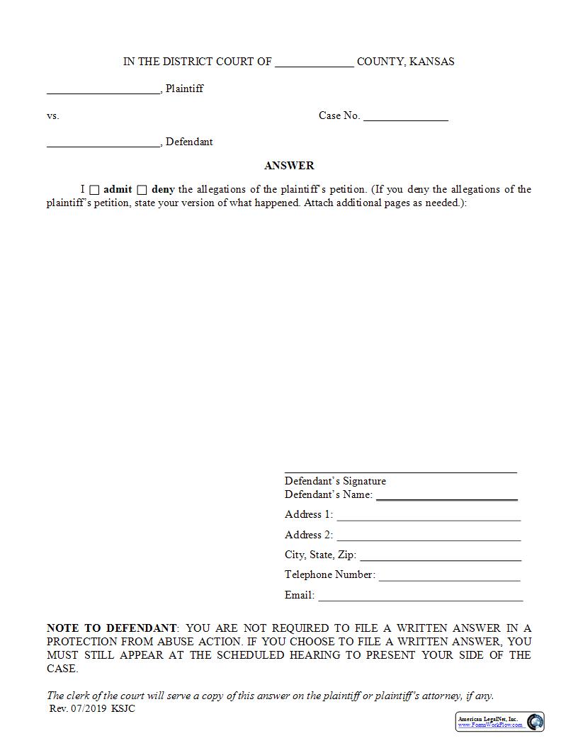 Answer | Pdf Fpdf Docx | Kansas