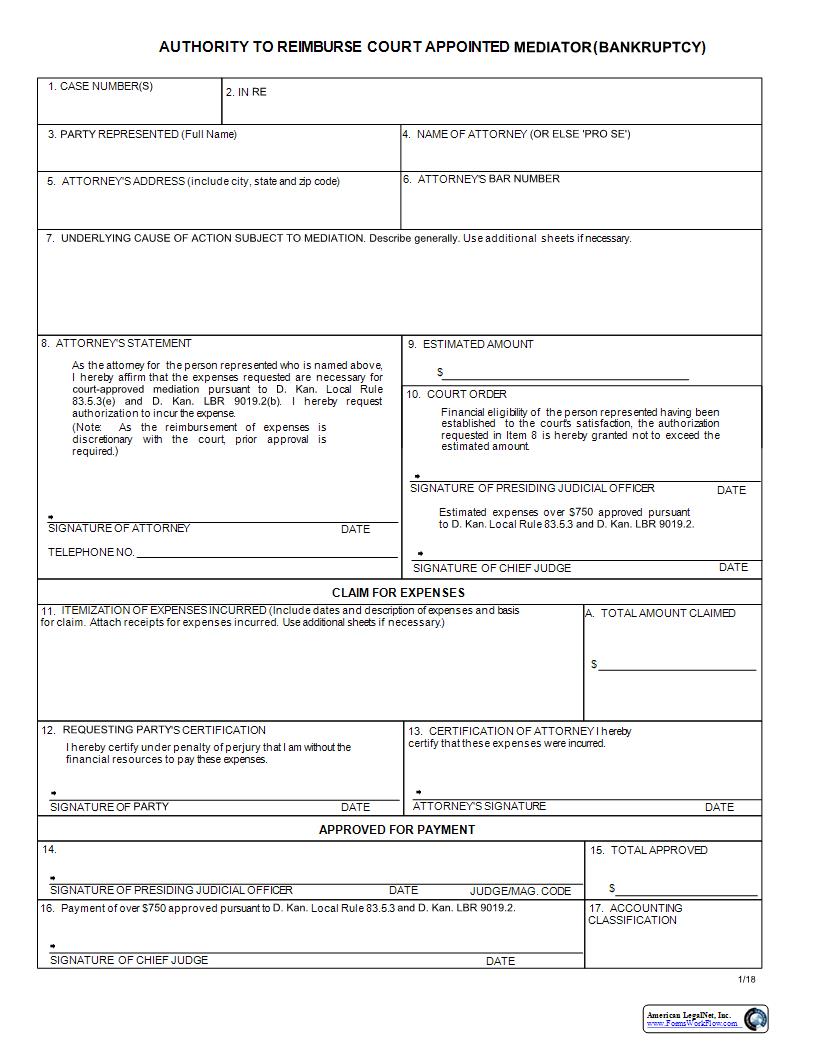 Mediation Expense | Pdf Fpdf Docx | Kansas