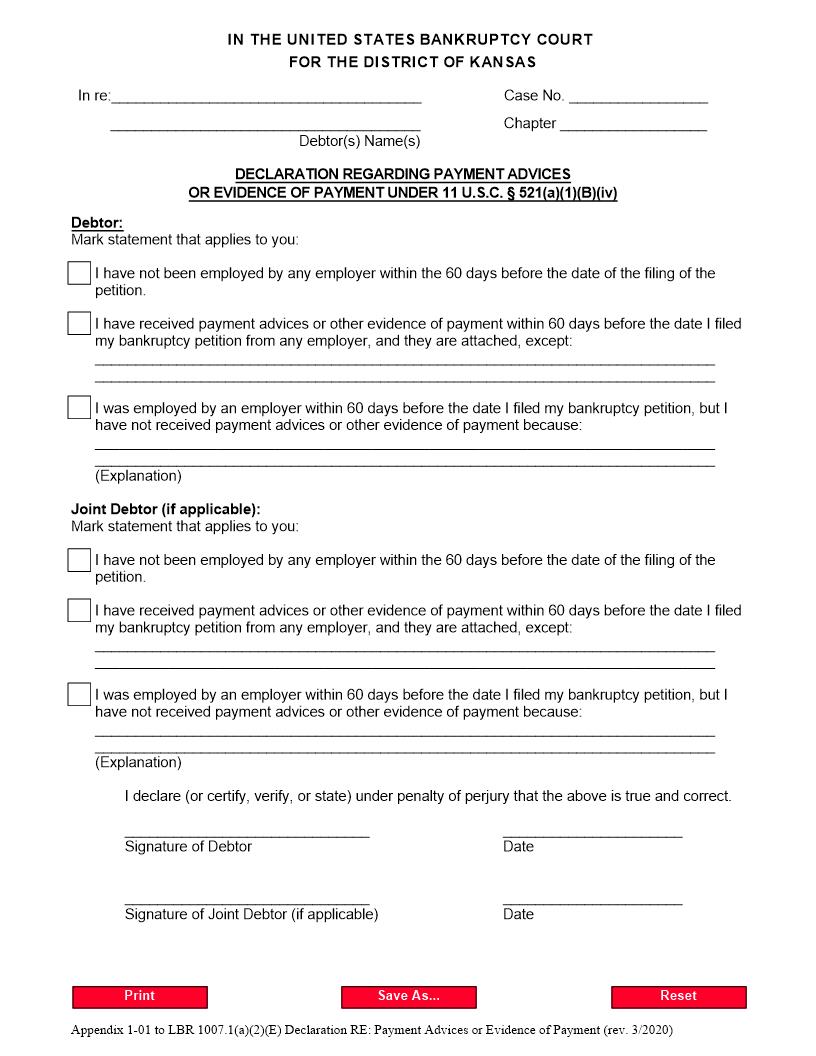 Payment Advice Form | Pdf Fpdf Docx | Kansas