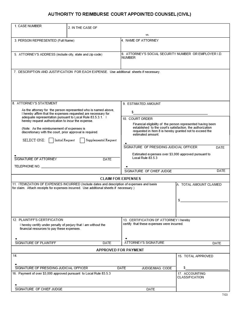 Reimbursement For Court Appointed Counsel | Pdf Fpdf Docx | Kansas