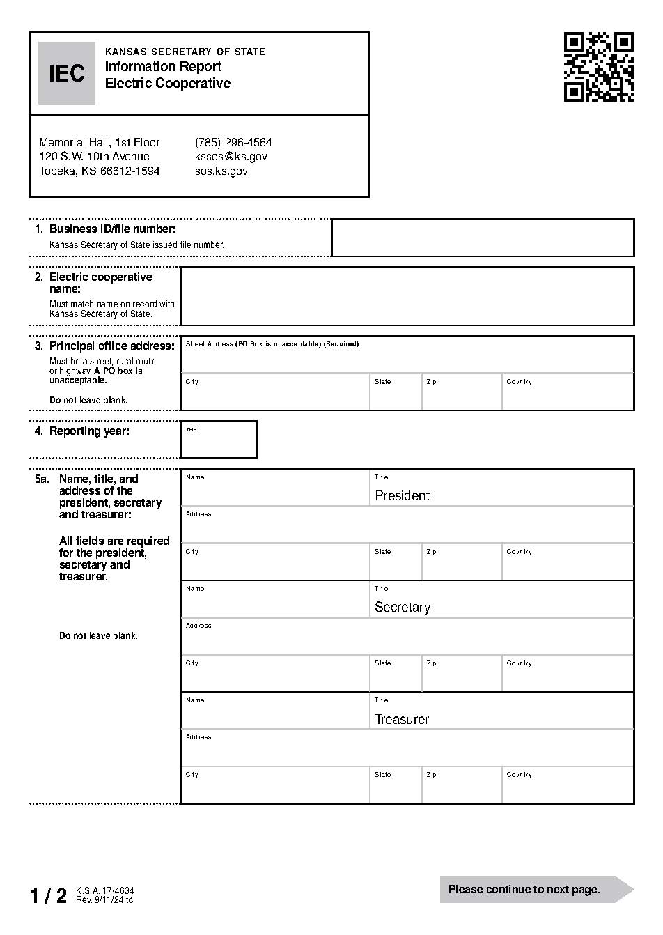 Information Report Electric Cooperative {IEC} | Pdf Fpdf Docx | Kansas