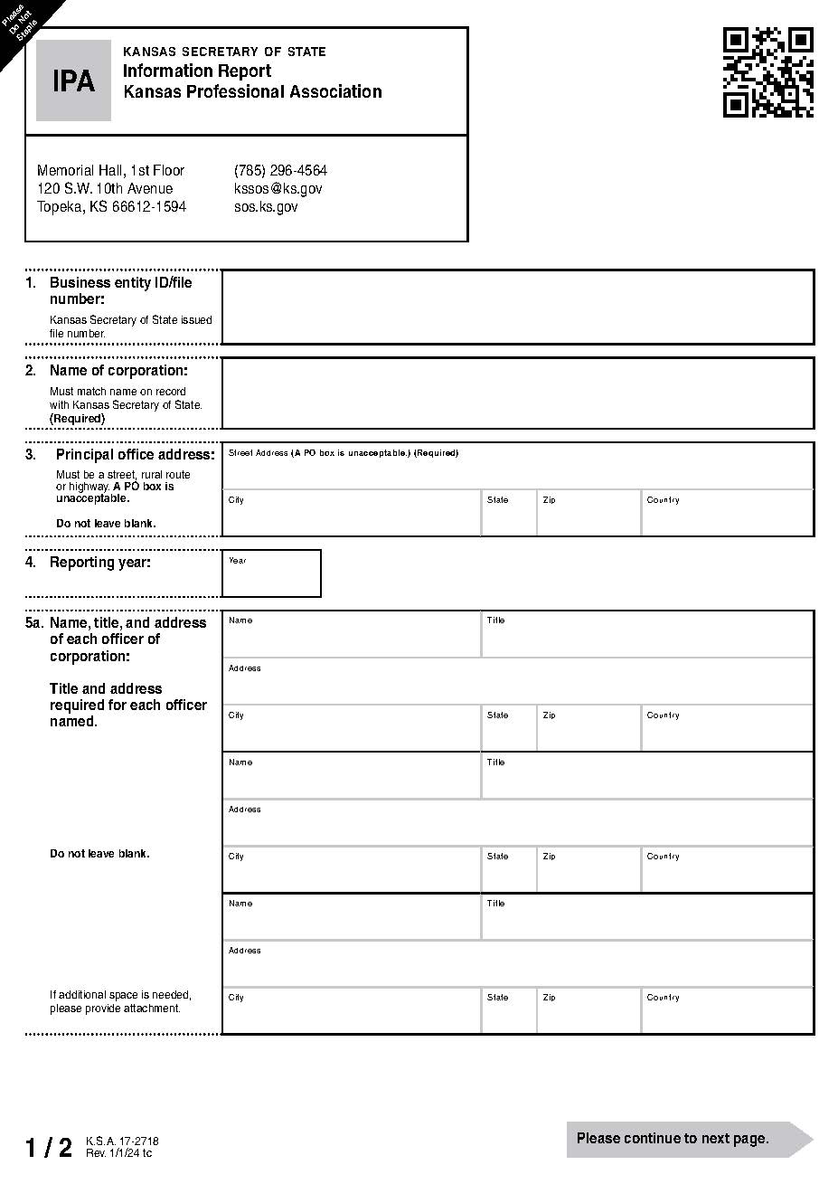 Information Report Professional Association {IPA} | Pdf Fpdf Docx | Kansas