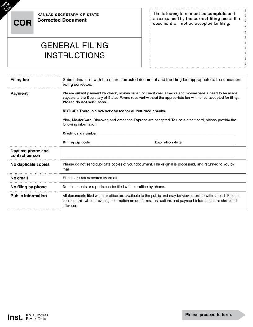 Corrected Document {COR} | Pdf Fpdf Docx | Kansas