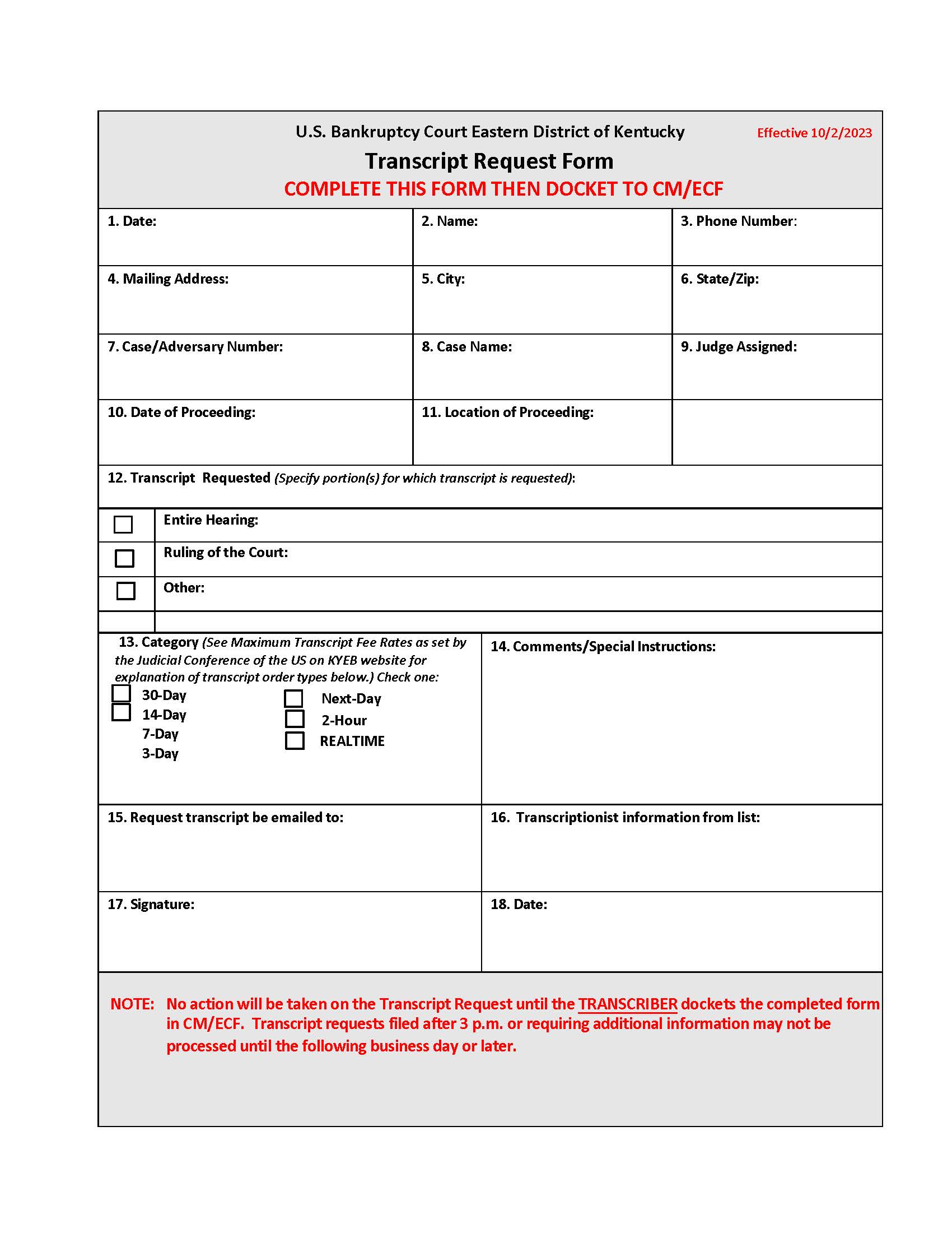 Transcript Request | Pdf Fpdf Doc Docx | Kentucky