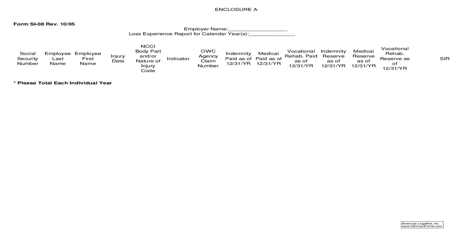 Loss Report {SI-08} | Pdf Fpdf Doc Docx | Kentucky