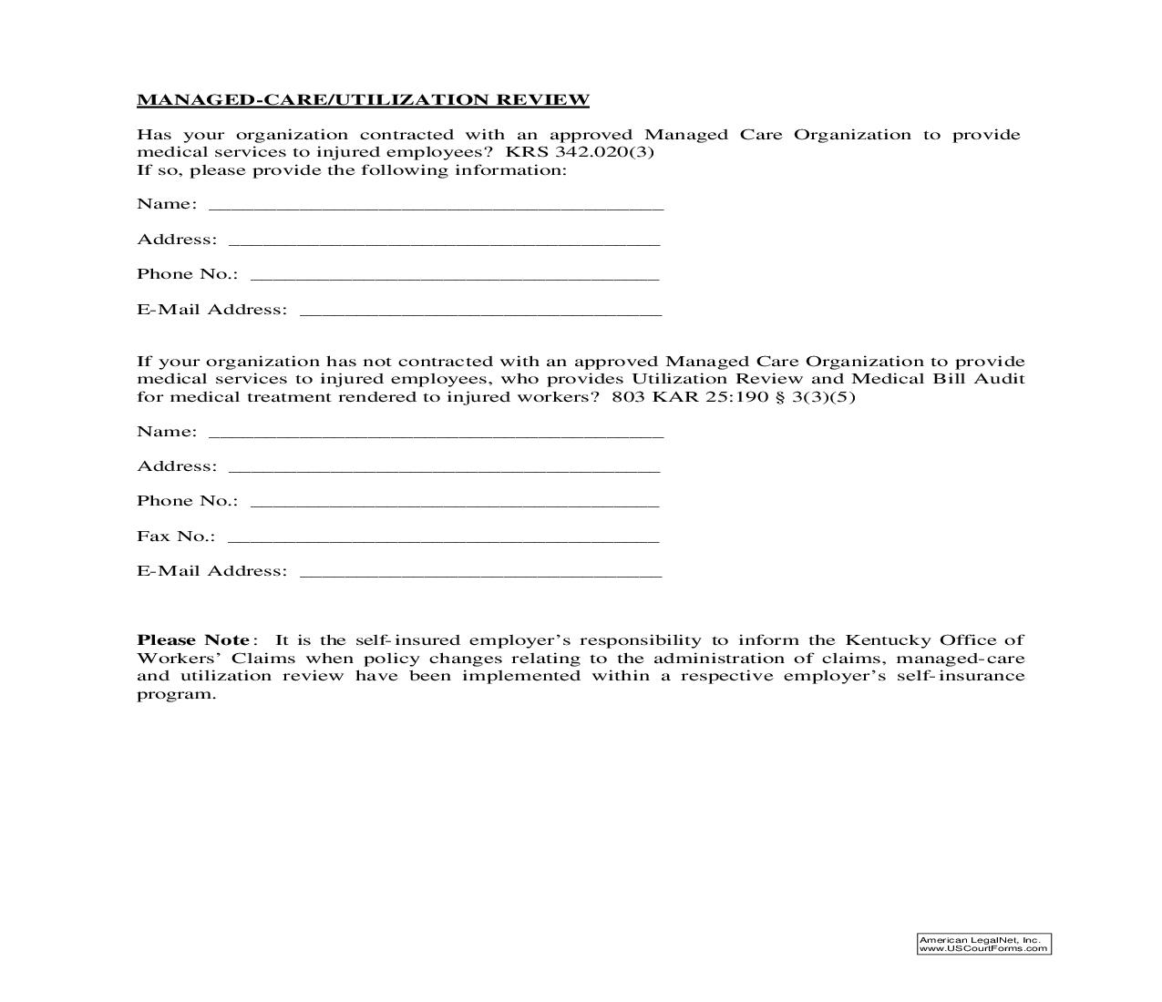 Managed-Care Utilization Review | Pdf Fpdf Doc Docx | Kentucky