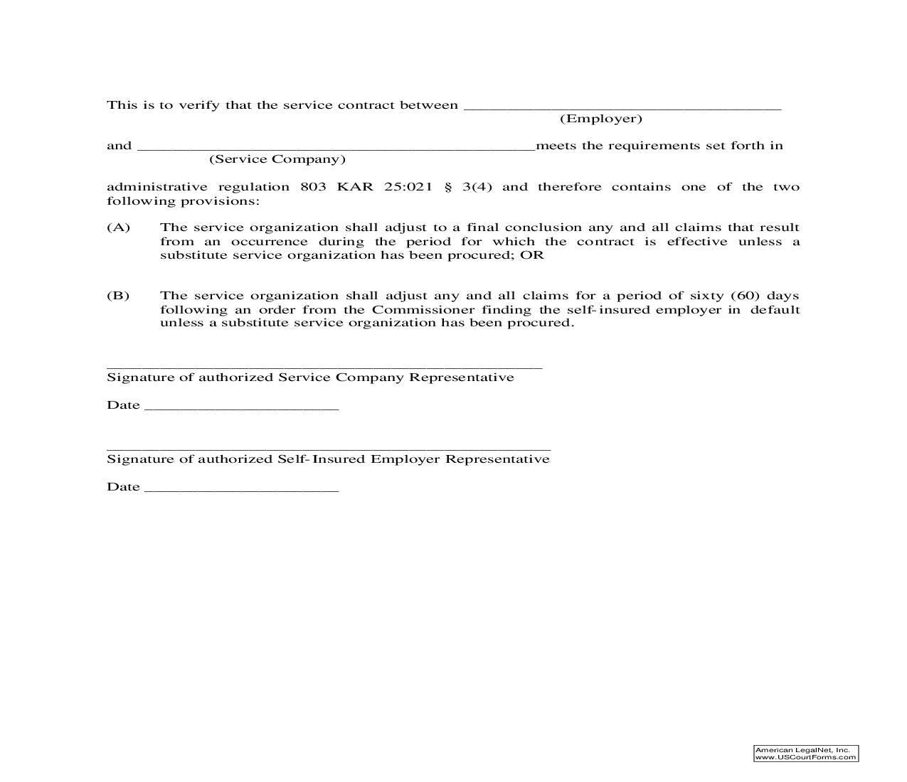 Service Contract Agreement | Pdf Fpdf Doc Docx | Kentucky