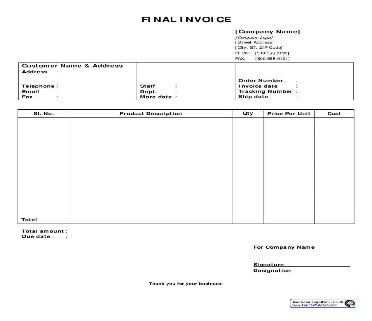 Final Invoice {ACC-101} | Pdf Fpdf Docx | Legal Forms