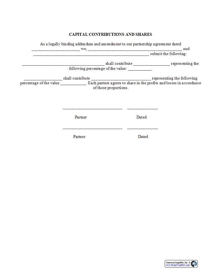 Capital Contributions And Shares {PAR-302} | Pdf Fpdf Docx | Legal Forms