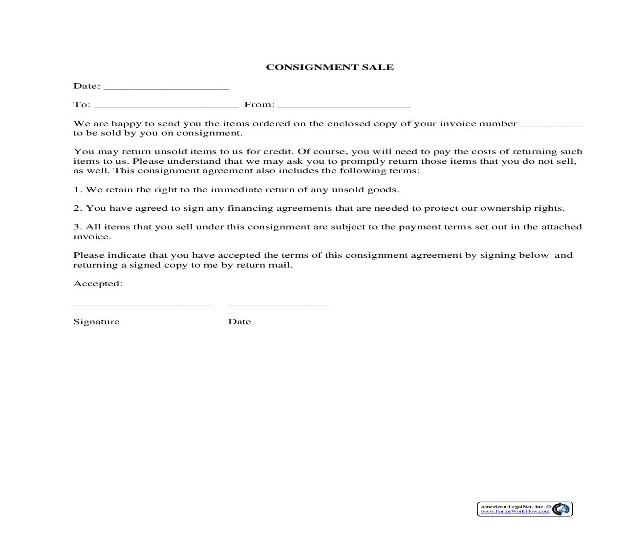 Consignment Sale {BUY-103} | Pdf Fpdf Docx | Legal Forms