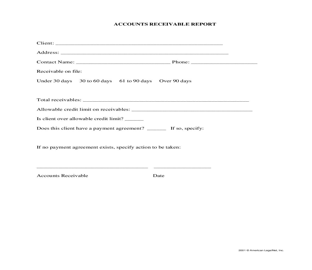 Accounts Receivable Report | Pdf Fpdf Docx | Legal Forms