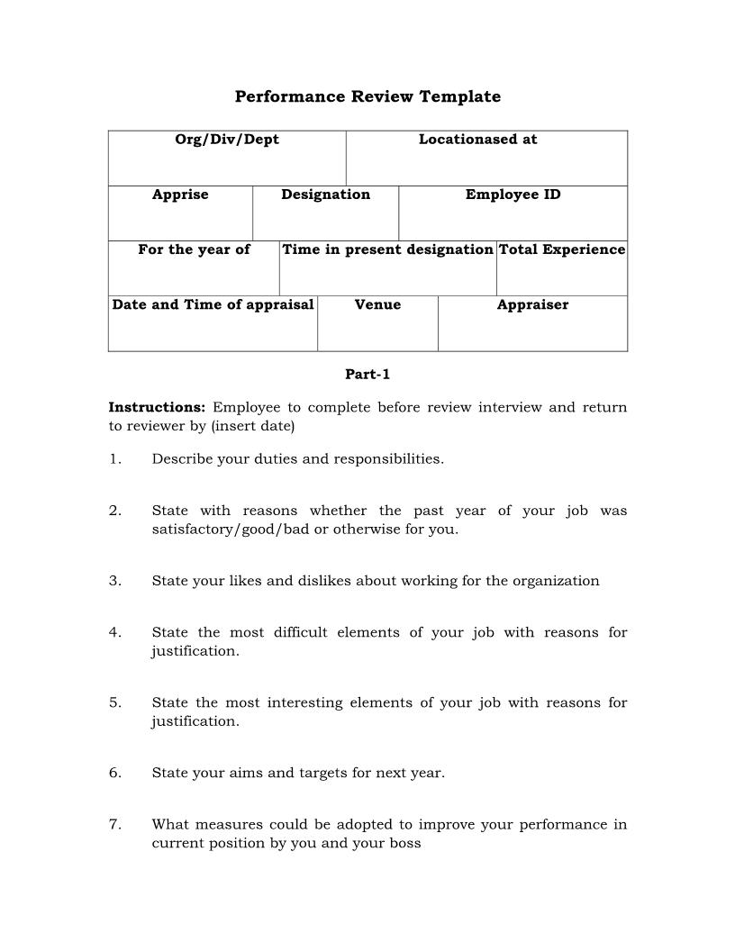 Employee Review {HR-709} | Pdf Fpdf Docx | Legal Forms