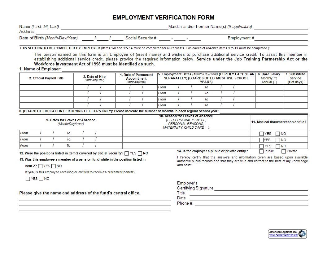 Employment And Salary Verification Form {HR-712} | Pdf Fpdf Docx | Legal Forms