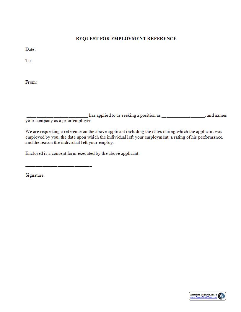 Request For Employment Reference {HR-733} | Pdf Fpdf Docx | Legal Forms