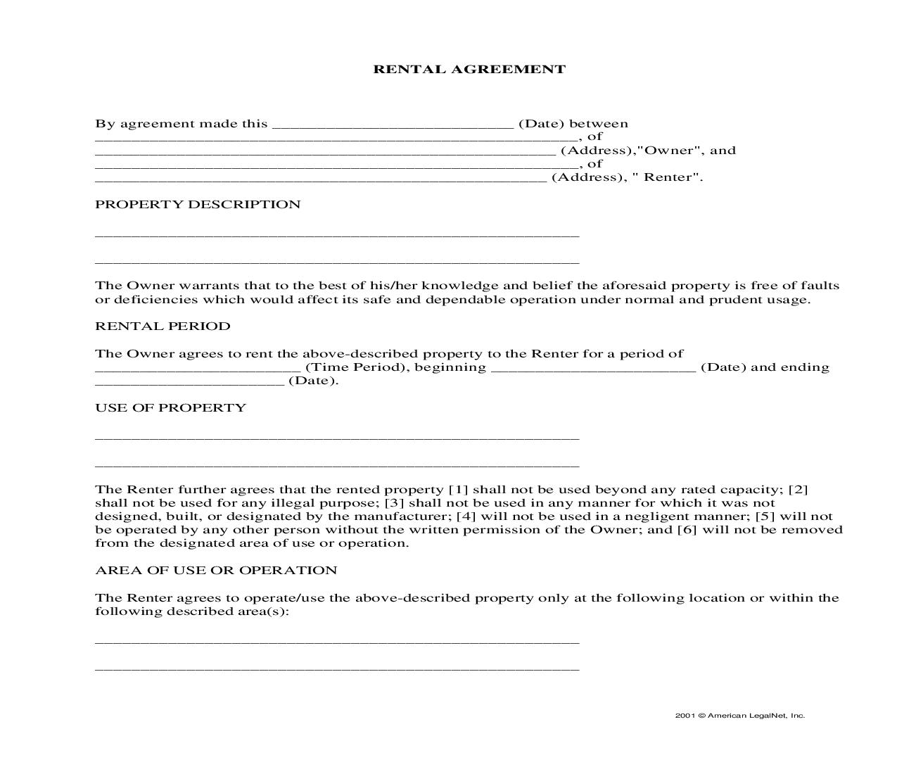 Rental Agreement-general | Pdf Fpdf Docx | Legal Forms