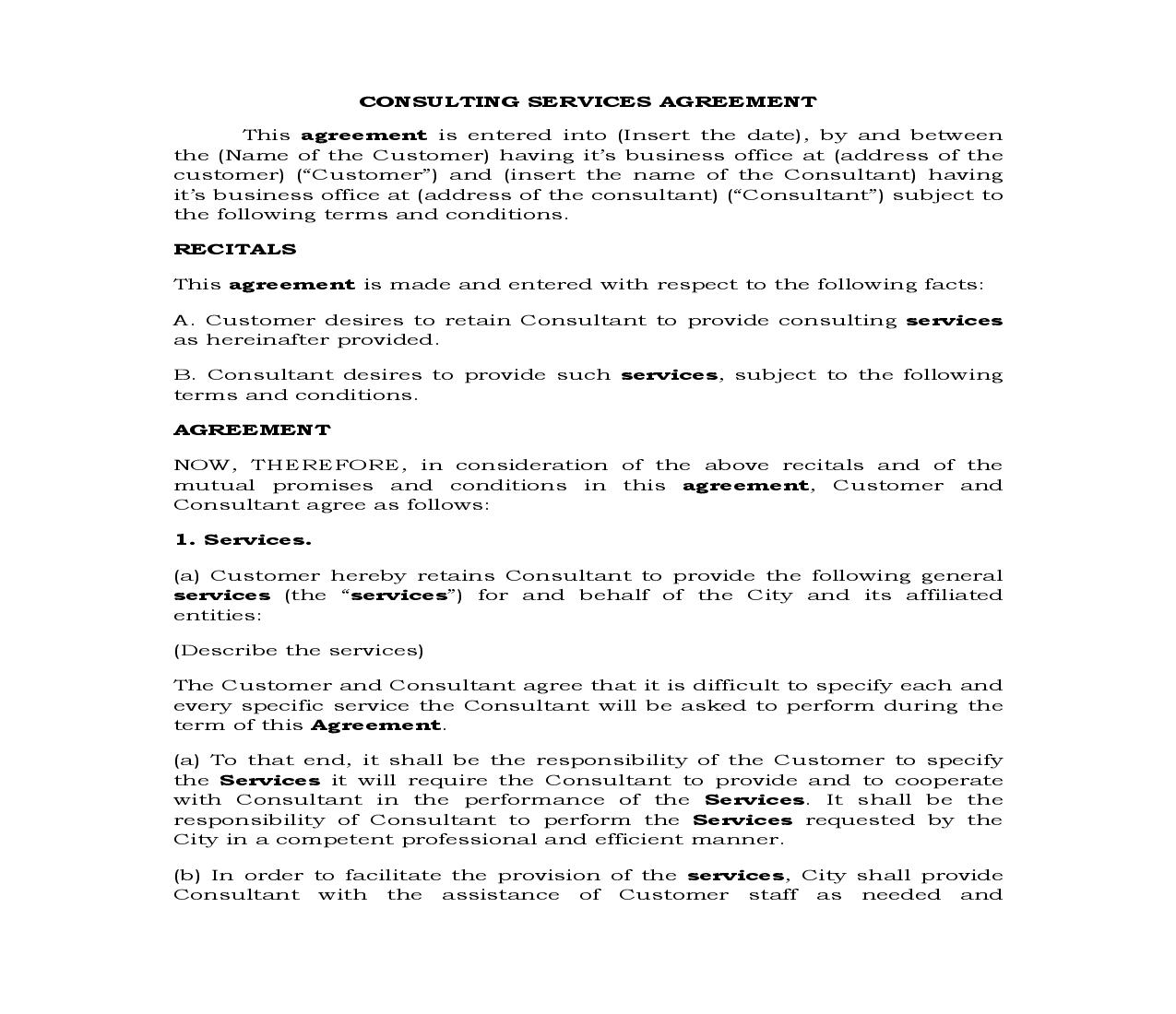 Counsulting Services Agreement {SAG-501} | Pdf Fpdf Docx | Legal Forms