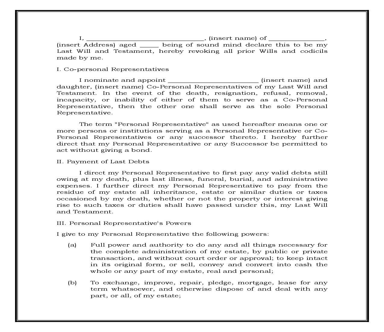 Will Form And Instructions - All Property To Trust (Pour Over Will) (Generic) {WILL 106} | Pdf Fpdf Docx | Legal Forms