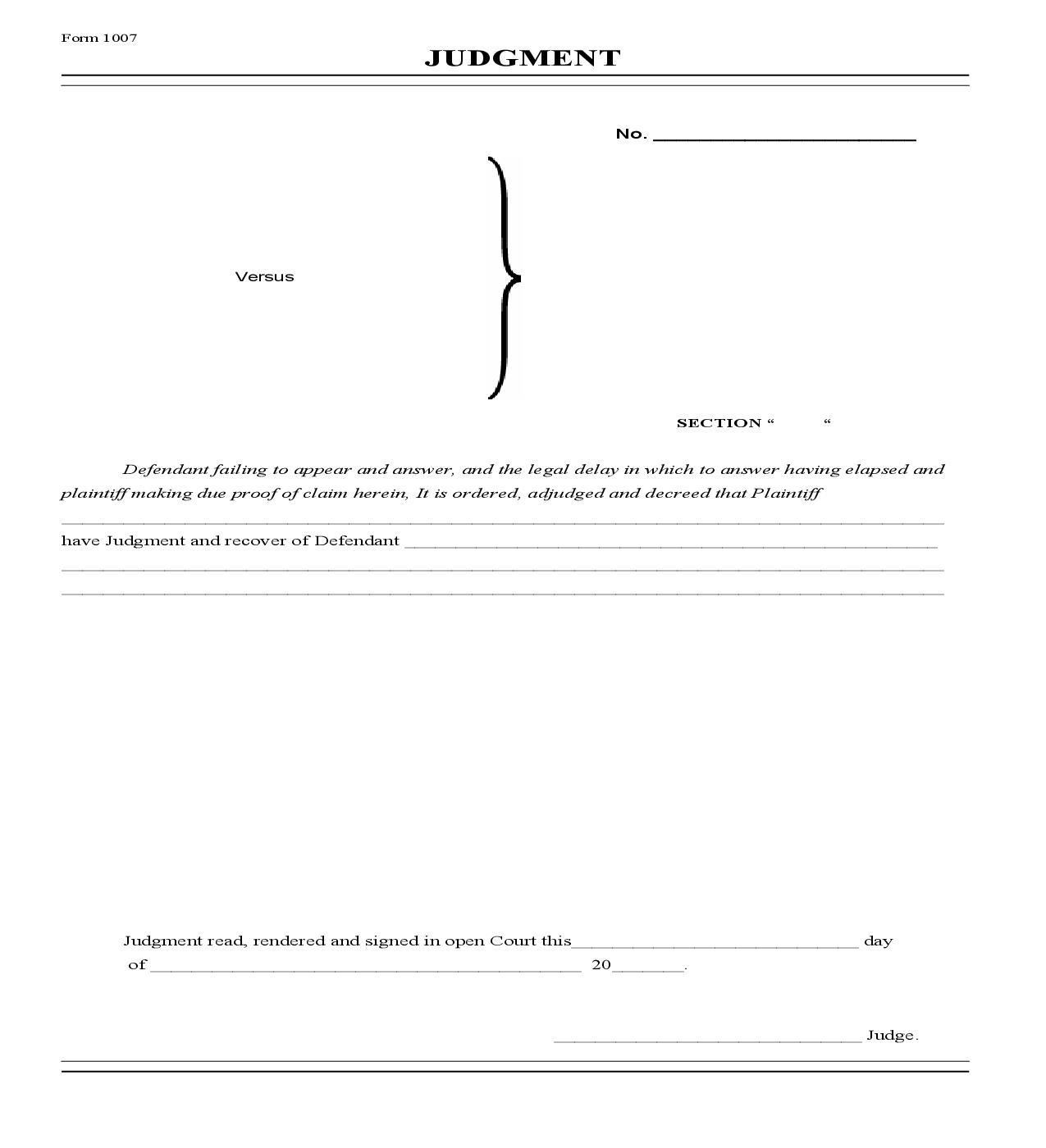 Judgment (Default) {1007} | Pdf Fpdf Doc Docx | Louisiana