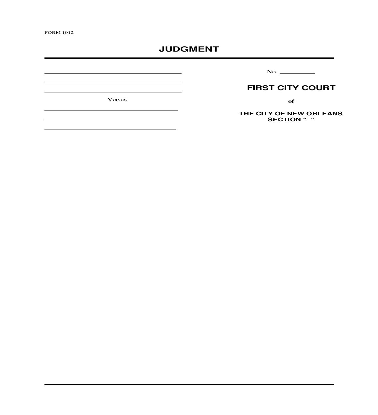 Judgment (Money) {1012} | Pdf Fpdf Doc Docx | Louisiana