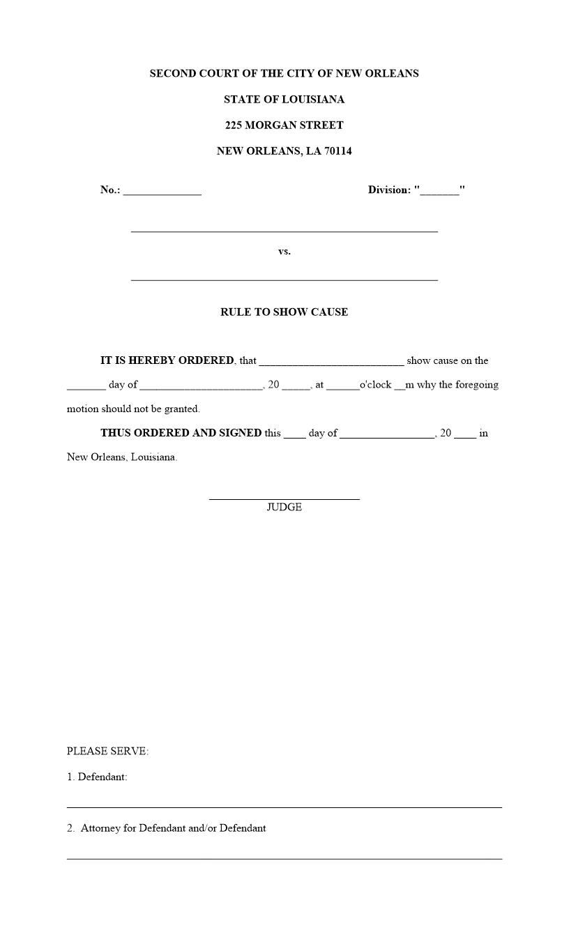 Rule To Show Cause | Pdf Fpdf Docx | Louisiana