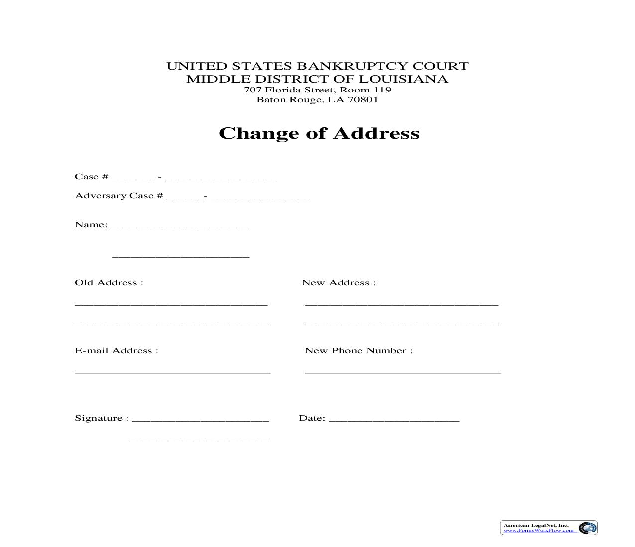 Change Of Address | Pdf Fpdf Doc Docx | Louisiana