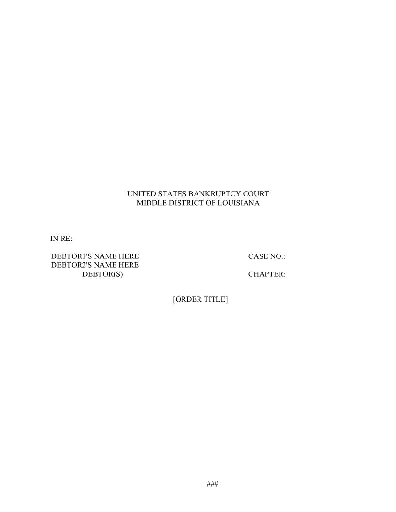 Order Caption Template {LAMB OCT} | Pdf Fpdf Docx | Louisiana