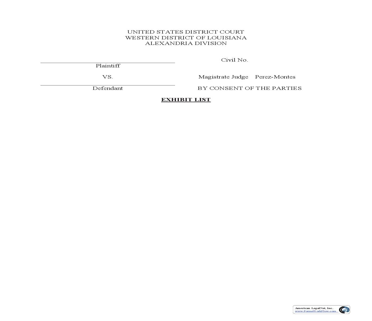 Exhibit List (Mag. Judge Perez-Montes) | Pdf Fpdf Doc Docx | Louisiana